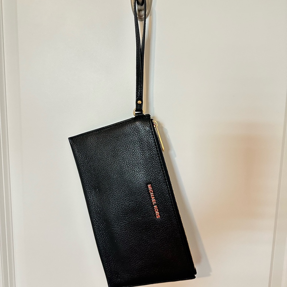 Michael Kors Black Leather Men's Clutch